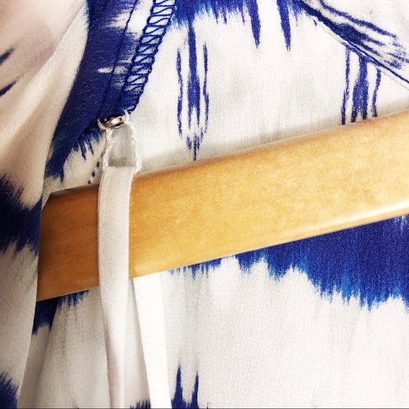 Michael Stars 100% Silk Tie Dye Shirt Dress | Blue White | Size Small - Picture 10 of 14